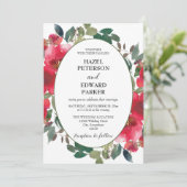 Elegante Hochzeit der Roten Rose Einladung (Stehend Vorderseite)