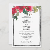 Elegante Hochzeit der Roten Rose Einladung (Vorderseite)