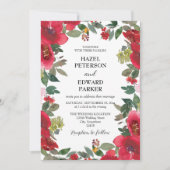 Elegante Hochzeit der Roten Rose Einladung (Vorderseite)