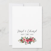 Elegante Hochzeit der Roten Rose Einladung (Rückseite)