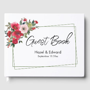 Elegante Hochzeit der Roten Rose Gästebuch