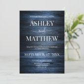 Elegante Hochzeit der Rustikalen Navy Einladung (Stehend Vorderseite)