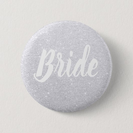 Elegante Hochzeit der silbernen Glitzer Button (Vorderseite)