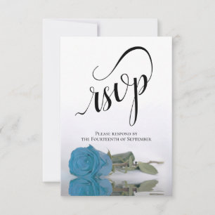 Elegante Hochzeit der Türkisblauen Rose RSVP Karte