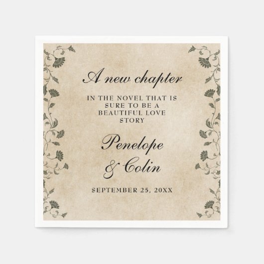 Elegante Hochzeit der Vintagen Blumenkirche Serviette (Vorderseite)