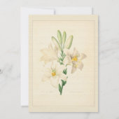 Elegante Hochzeit der Vintagen Botanischen Kunstli Einladung (Rückseite)