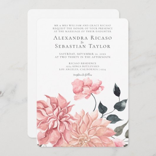 Elegante Hochzeit der Wasserfarben (Vorne/Hinten)