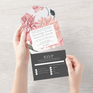 Elegante Hochzeit der Wasserfarben All In One Einladung