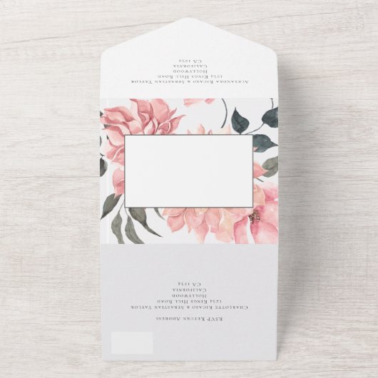 Elegante Hochzeit der Wasserfarben All In One Einladung (Außenbereich)