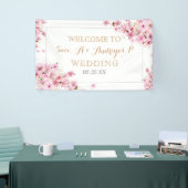 Elegante Hochzeit der Wasserfarben Cherry Blossom Banner (Messeveranstaltung)