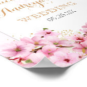 Elegante Hochzeit der Wasserfarben Cherry Blossom Poster (Ecke)