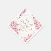 Elegante Hochzeit der Wasserfarben Cherry Blossom Serviette (Ecke)