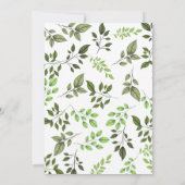 Elegante Hochzeit der Wasserfarben Einladung (Rückseite)