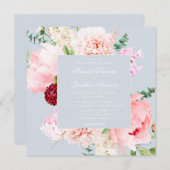 Elegante Hochzeit der Wasserfarben Einladung (Vorne/Hinten)