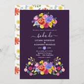 Elegante Hochzeit der Wasserfarben Einladung (Vorne/Hinten)