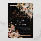 Elegante Hochzeit der Wasserfarben Folieneinladung (Vorderseite)