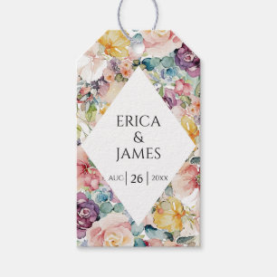 Elegante Hochzeit der Wasserfarben Geschenkanhänger