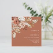 Elegante Hochzeit der Wasserfarben Herbst Einladung (Stehend Vorderseite)