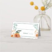 Elegante Hochzeit der Wasserfarben Herbst Platzkarte (Rückseite)