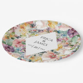 Elegante Hochzeit der Wasserfarben Pappteller (Schrägansicht)