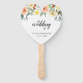 Elegante Hochzeit der Wasserfarben Peach Floral Fächer