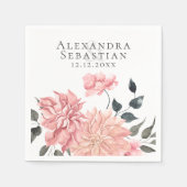 Elegante Hochzeit der Wasserfarben Serviette (Vorderseite)