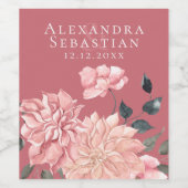 Elegante Hochzeit der Wasserfarben Weinetikett (Einzelnes Label)