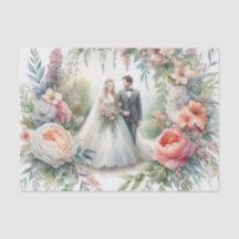 Elegante Hochzeit der Wasserfarbenbride