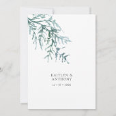 Elegante Hochzeit der Wasserfarbenen Pine Einladung (Rückseite)