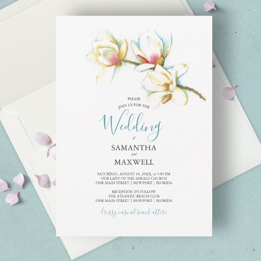 Elegante Hochzeit der Weißen Magnolien