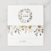 Elegante Hochzeit der Weißen Magnolien und Blush Platzkarte (Außenseite Aufgefaltet)