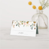 Elegante Hochzeit der Weißen Magnolien und Blush Platzkarte (Vorderseite)