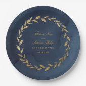 Elegante Hochzeit der Zweigstelle des Schiffes und Pappteller (Vorderseite)