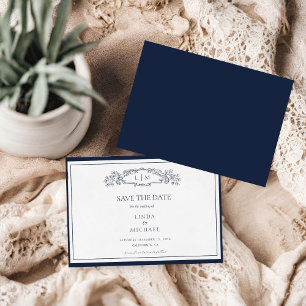 Elegante Hochzeit des botanischen Wappen Save The Date