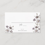 Elegante Hochzeit dunkelgraue Aquarellfarbe danke Platzkarte (Vorderseite)