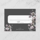 Elegante Hochzeit dunkelgraue Aquarellfarbe danke Platzkarte (Vorderseite)