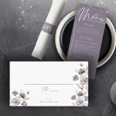 Elegante Hochzeit dunkle lila Aquarell vielen Dank Platzkarte