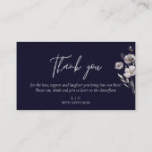 Elegante Hochzeit dunkle Marine Aquarell vielen Da Platzkarte (Rückseite)