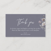 Elegante Hochzeit düsteren grauen Aquarell danke Platzkarte (Rückseite)