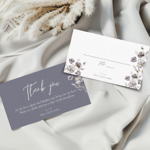 Elegante Hochzeit düsteren grauen Aquarell danke Platzkarte