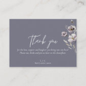 Elegante Hochzeit düsteren grauen Aquarell danke Platzkarte (Rückseite)