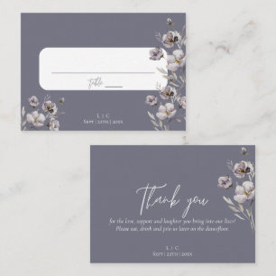 Elegante Hochzeit düsteren grauen Aquarell danke Platzkarte