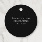 Elegante Hochzeit einfach schwarz und weiß Geschenkanhänger (Rückseite)