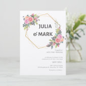 Elegante Hochzeit Einladung (Stehend Vorderseite)