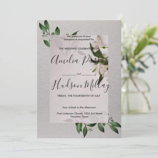 Elegante Hochzeit Einladung (Stehend Vorderseite)