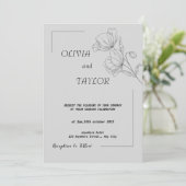 Elegante Hochzeit Einladung (Stehend Vorderseite)