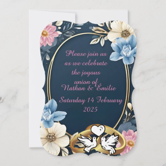 Elegante Hochzeit Einladung (Vorderseite)