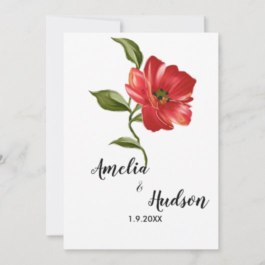 Elegante Hochzeit Einladung (Rückseite)