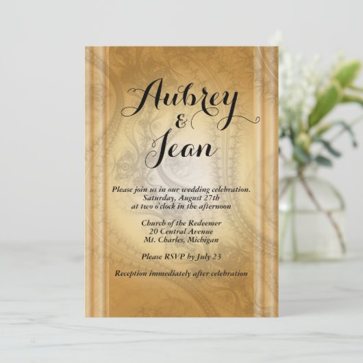 Elegante Hochzeit Einladung (Stehend Vorderseite)