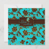 Elegante Hochzeit Einladung Gold Floral BB 2 (Vorderseite)